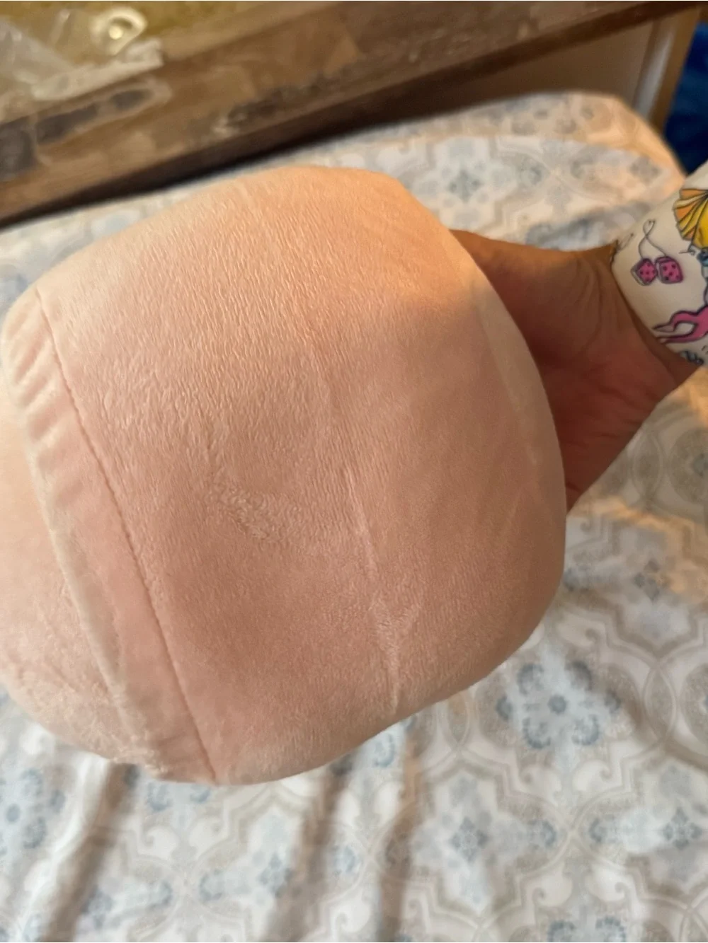 Plush U-Shaped Neck Pillow in Light Peach